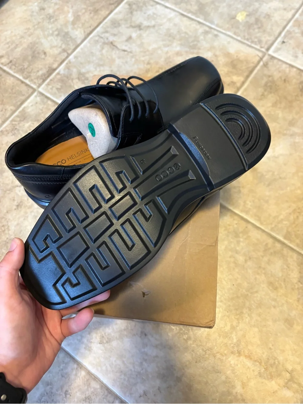 Ecco Black Leather Derby Shoes